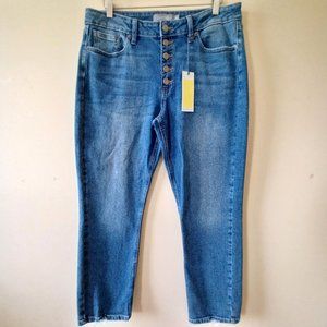 Just USA Sz 30 Inseam 27" Ankle High Waist Button Fly Skinny Jeans NWT